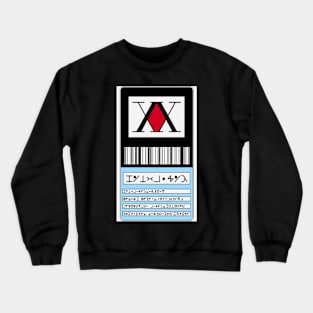 Hunter card , hunterxhunter, hunter x hunter, killua, feitan, hisoka, kurapika, leorio, pitou, sparkle, gon Crewneck Sweatshirt